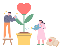 Illustration of a family growing together