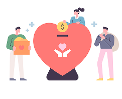 Illustration of community care and support